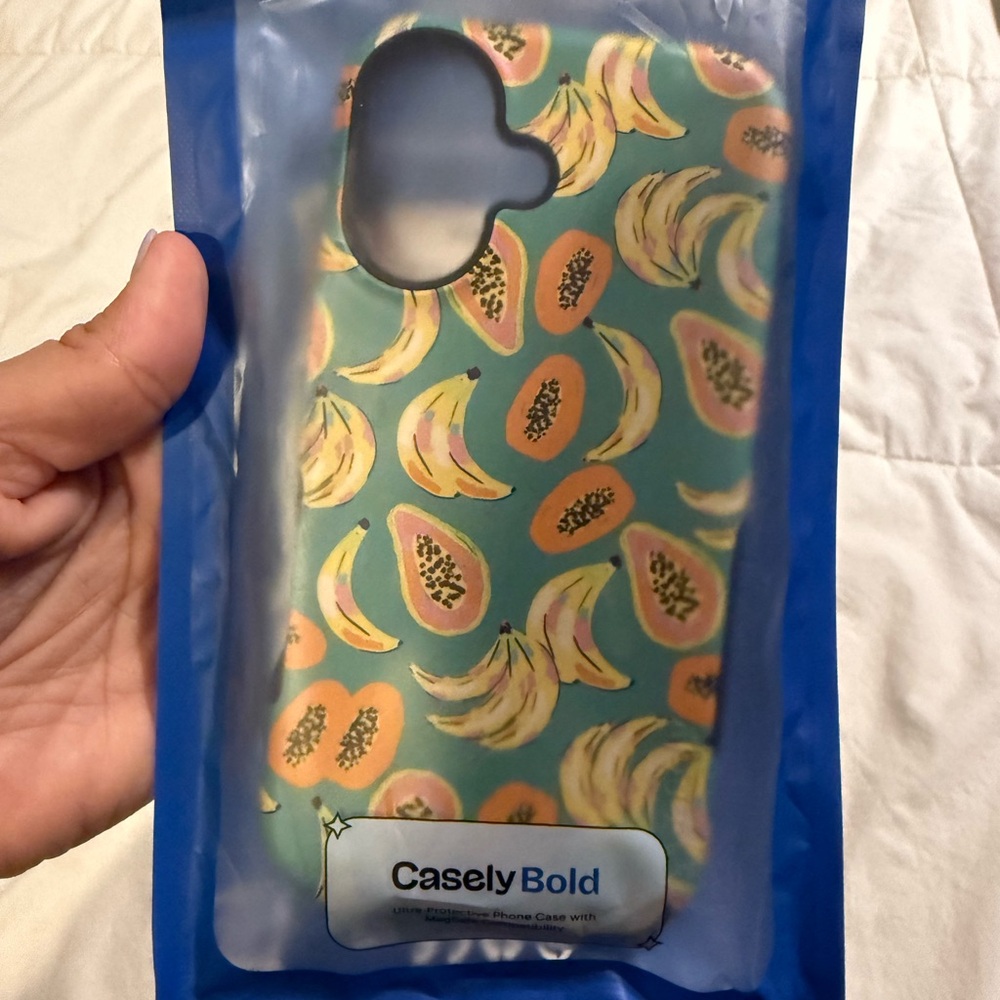 Casey Bold iPhone 16 MagSafe case. Tropical Fruit Pattern Phone Case